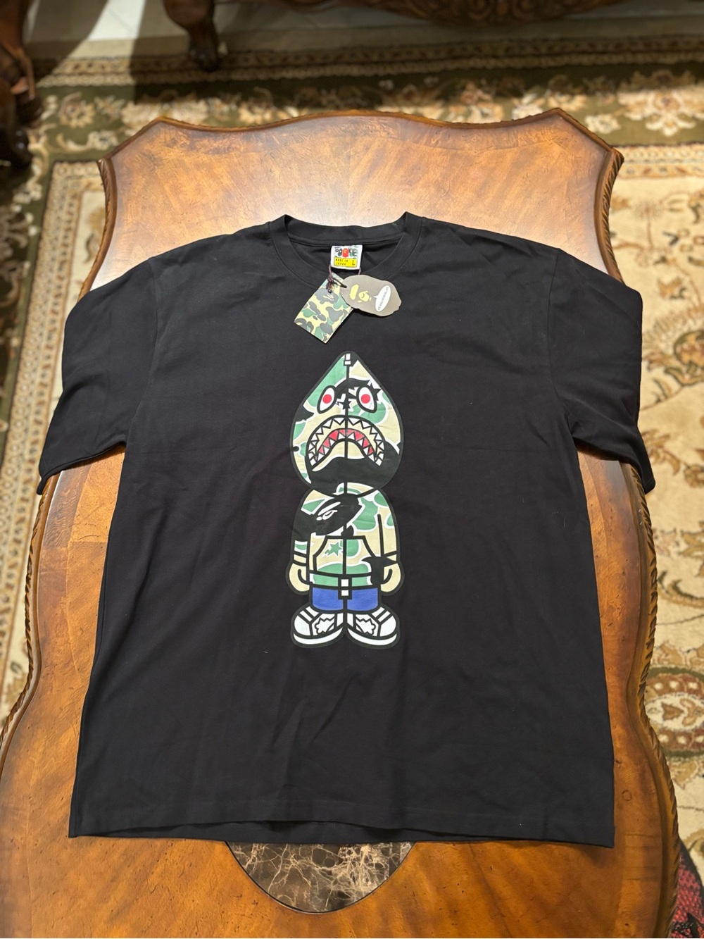 BAPE Sta Camo Classic Milo Shark Black Tee Brand New With Tags Size Large